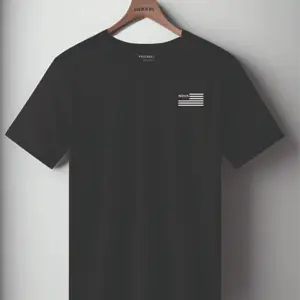 NS T-Shirt Black with White Flag